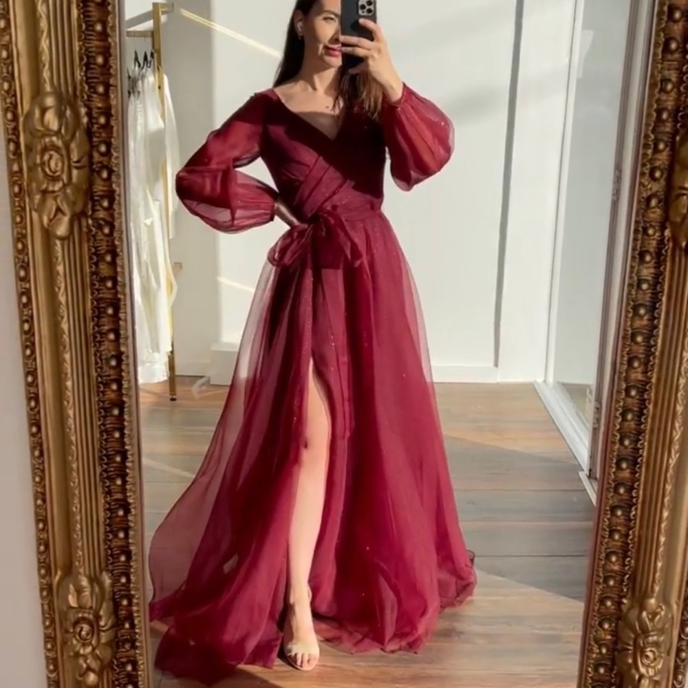 Burgundy dress
